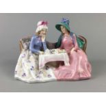 A ROYAL DOULTON FIGURE OF 'AFTERNOON TEA',OTHER FIGURES AND OTHER CERAMICS