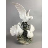 A LARGE LLADRO DOVE FIGURE GROUP