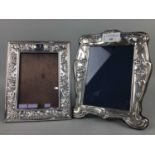 AN ART NOUVEAU STYLE SILVER PHOTOGRAPH FRAME ALONG WITH ANOTHER