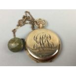 A DURACY GOLD PLATED FULL HUNTER POCKET WATCH