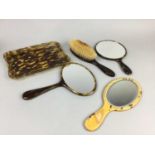 A COMPOSITE SIMULATED TORTOISESHELL DRESSING TABLE SET