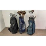 A LOT OF VARIOUS GOLF CLUBS