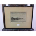 AN ETCHING BY TOM MAXWELL AND OTHER PICTURES AND PRINTS