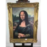 AN OIL PAINTED COPY OF THE MONA LISA