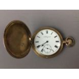 A VICTORIAN SILVER CASED POCKET WATCH AND AN ELGIN POCKET WATCH