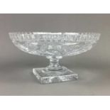 AN EARLY 20TH CENTURY CRYSTAL CIRCULAR STEMMED COMPORT AND OTHER ITEMS