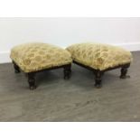 A PAIR OF FOOTSTOOLS