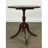 A REPRODUCTION MAHOGANY TILT TOP OCCASIONAL TABLE