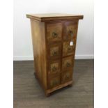 A PAIR OF REPRODUCTION CHESTS AND A MATCHING PEDESTAL CHEST