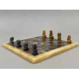 A HARDSTONE CHESS SET