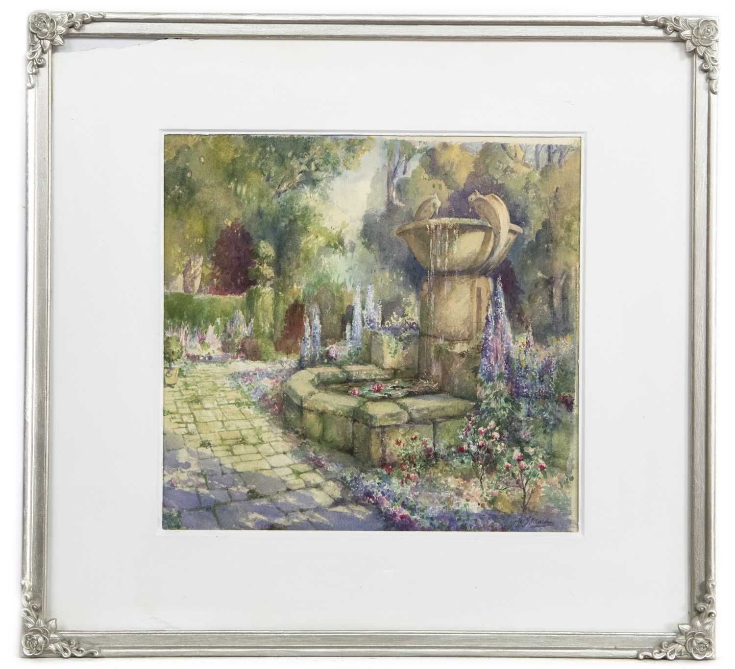 SUMMER IN THE GARDEN, A WATERCOLOUR BY W G MORTON