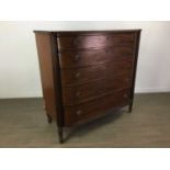 AN EARLY 19TH CENTURY MAHOGANY CHEST OF DRAWERS
