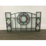 A PAIR OF ART DECO LEADED GLASS PANELS