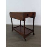 AN EARLY 20TH CENTURY WALNUT DRINKS TROLLEY