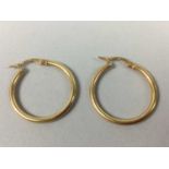 A LOT OF FIVE PAIRS OF GOLD AND OTHER HOOP EARRINGS