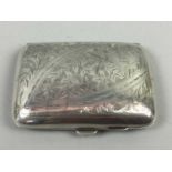 A SILVER CIGARETTE CASE AND OTHER SILVER ITEMS