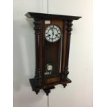 A MAHOGANY VIENNA WALL CLOCK