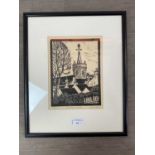 A LOT OF TWO WOODBLOCK PRINTS BY LINDA MALLETT