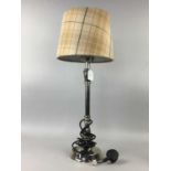 A CHROMED TABLE LAMP BY COACH HOUSE FURNITURE, AND ANOTHER TABLE LAMP