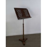 A STAINED WOOD MUSIC STAND