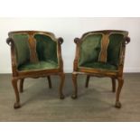 A PAIR OF EARLY 20TH CENTURY TUB ARMCHAIRS