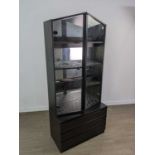 A BLACK ASH DISPLAY CABINET