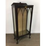 A MAHOGANY DISPLAY CABINET