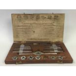 A LOT OF TWO CASED TAP AND DIE SETS ALONG WITH A SET OF MEDICAL INSTRUMENTS