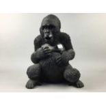 A LOT OF FOUR RESIN FIGURES OF GORILLAS