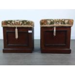 A PAIR OF MAHOGANY FENDER STOOLS