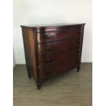 A VICTORIAN MAHOGANY CHEST OF DRAWERS