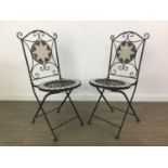 TWO FOLDING METAL CHAIRS AND ANOTHER