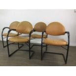 A SET OF FOUR POST MODERN DINING CHAIRS BY MARIO BELLINI
