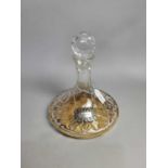 A 20TH CENTURY CRYSTAL SHIPS DECANTER AND OTHER DECANTERS