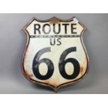 A REPRODUCTION ROUTE 66 WALL PLAQUE
