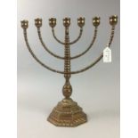 A SWEDISH BRASS MENORAH