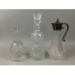 A CRYSTAL CLARET JUG AND OTHER CRYSTAL