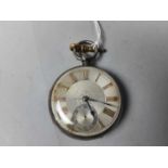 A SILVER FOB WATCH