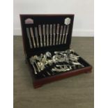 A BUTLER OF SHEFFIELD CANTEEN OF SILVER PLATED CUTLERY AND OTHER SILVER PLATED WARE