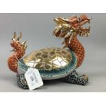 A 20TH CENTURY CHINESE STONEWARE MODEL OF A DRAGON TURTLE