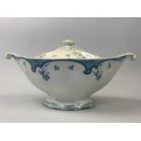 A LOT OF BLUE AND WHITE TUREENS AND BOWLS