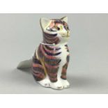 A ROYAL CROWN DERBY IMARI CAT AND OTHER FIGURES