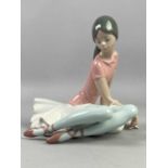 A LLADRO FIGURE OF A BALLERINA AND SEVEN OTHER FIGURES