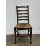 THREE LADDER BACK SINGLE CHAIRS