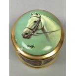 A SET OF SIX DANBURY MINT 'GREAT RACEHORSES' OVAL TRINKET BOXES