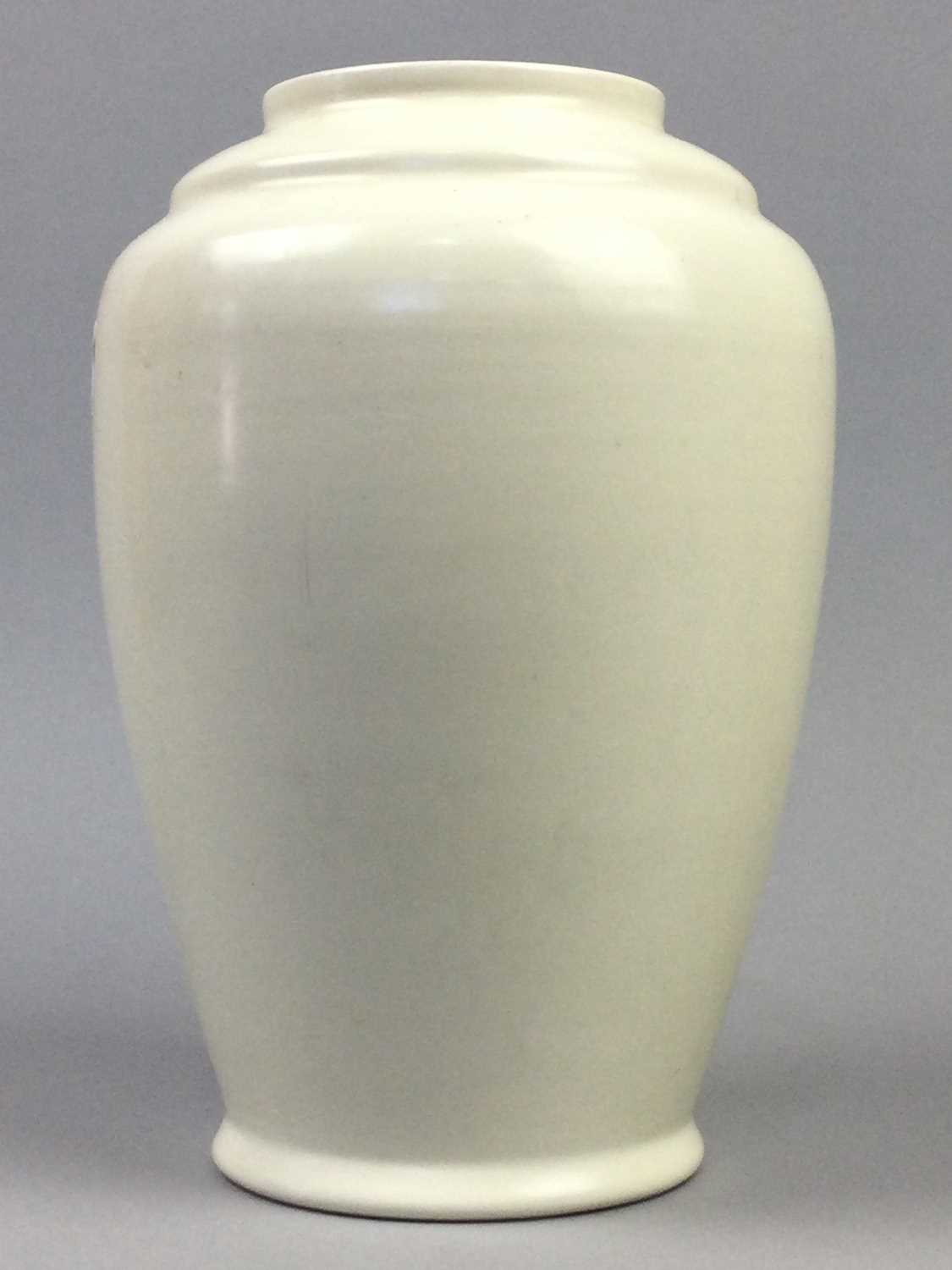 A POOLE POTTERY WHITE GLAZED VASE