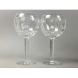 A SET OF TEN WATERFORD CRYSTAL TOASTING GOBLETS/WINE GLASSES