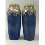 A PAIR OF DOULTON LAMBETH STONEWARE VASES