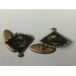 ASIAN CUFFLINKS, BRACELET AND BROOCH