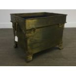 A BRASS OBLONG FUEL BIN